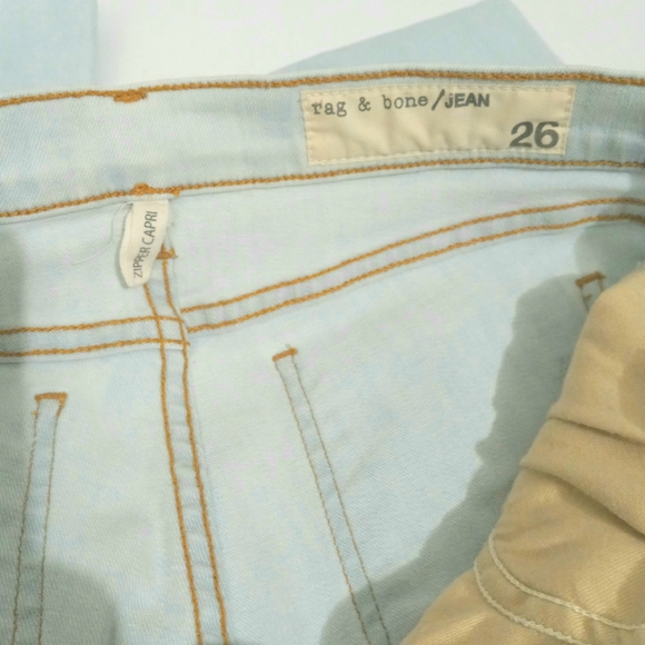Rag & Bone Jean The ZIPPER CAPRI Jeans in SHREDDED NORTE 26 Distressed - Picture 7 of 8